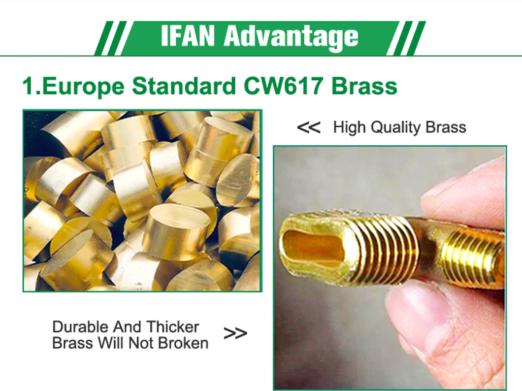 Ifan Full Size Thread Brass Plumbing Fitting Tee Pn25 Brass Fitting