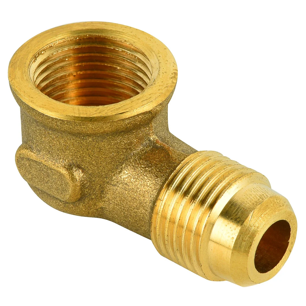 3/8&quot; PT NPT Nptf Threaded Flared Female Adapter 45&deg; Flare to Fpt Brass Copper Pipe Hose Nipple Fitting